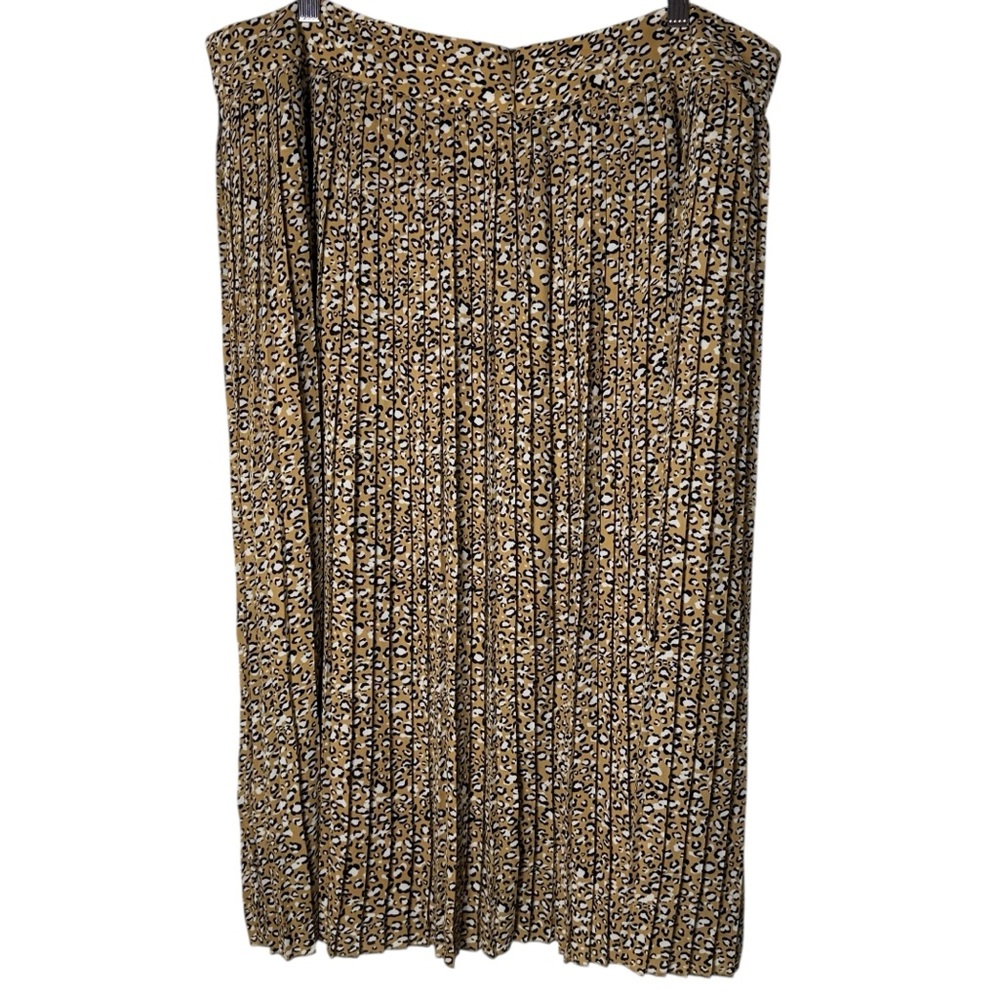 Size 18 EUC J. Crew Factory Leopard Print Pleated Lined Midi Skirt - Picture 9 of 15